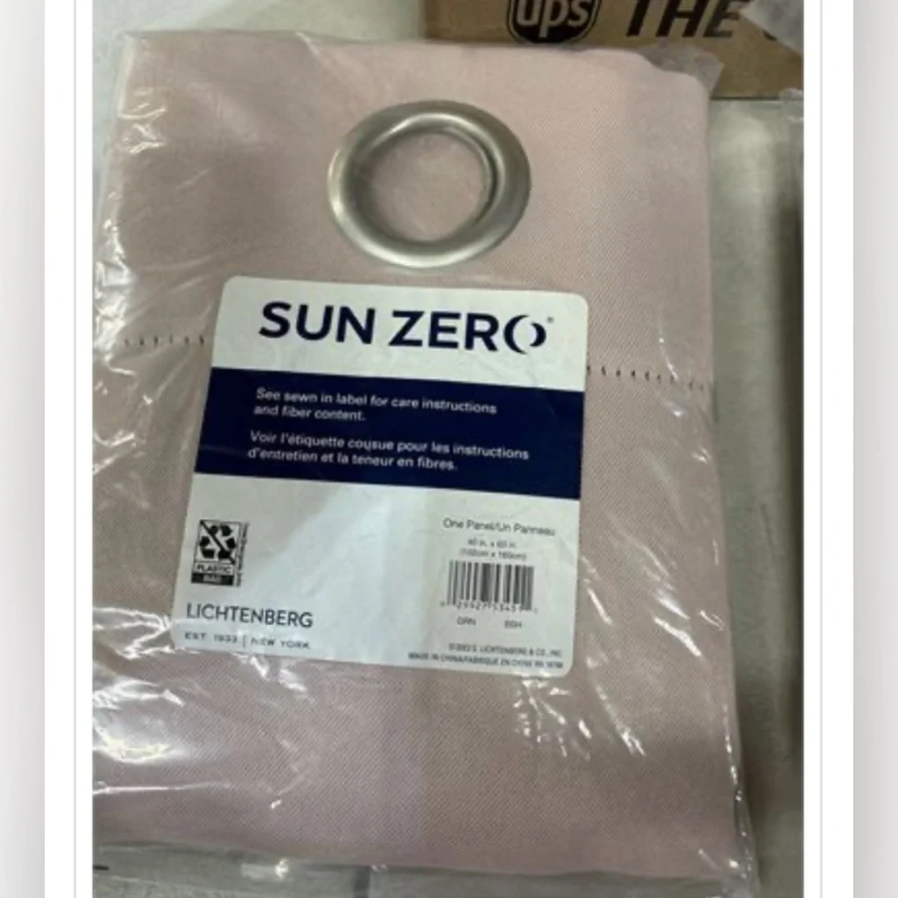 Sun Zero Saxon Energy Saving Blackout Grommet Curtain Panel; Set of 2 Panels